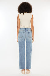 Kancan Ultra High Rise Distressed Straight Jeans - Vintage 90s Style